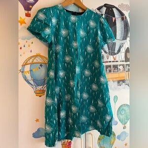 Nooworks molly starburst dress in teal NWOT